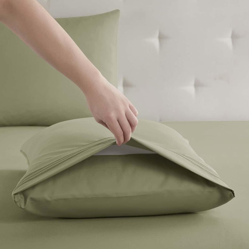 Clara Clark RV Queen Sheets, 6 Piece RV Sheets Set - Hotel Luxury Sheets for RV Bunks, Super Soft Bedding Set, Short Queen,Sage Green - Image 3